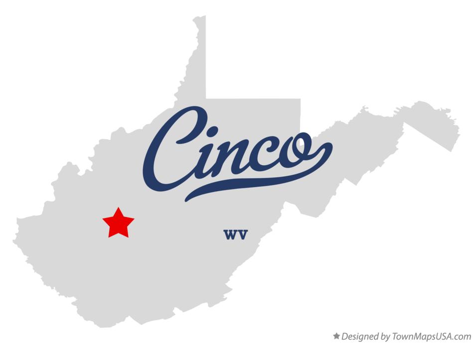 Map of Cinco West Virginia WV
