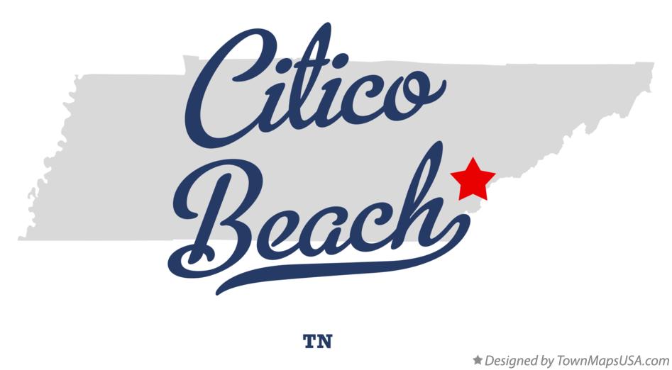 Map of Citico Beach Tennessee TN