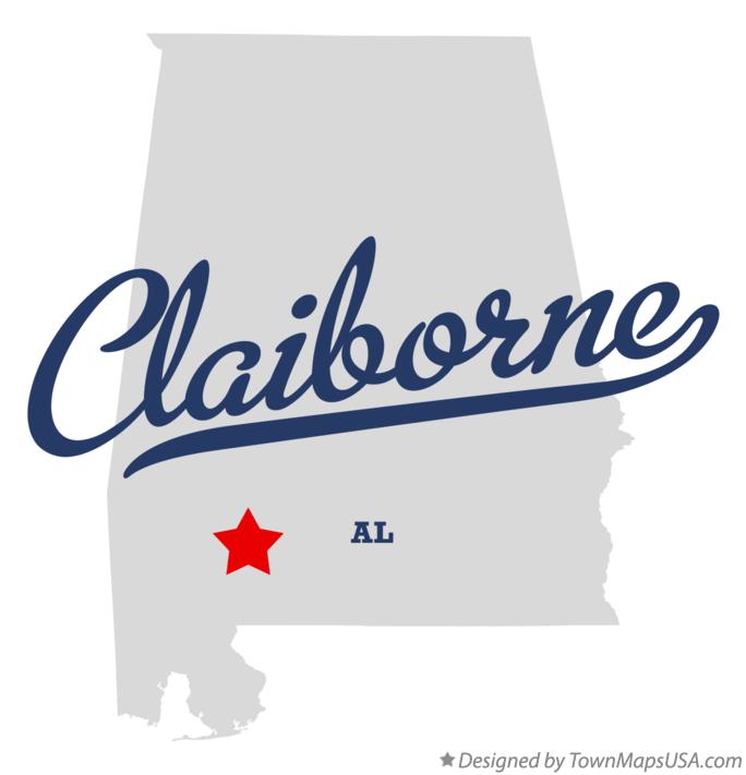 Map of Claiborne Alabama AL