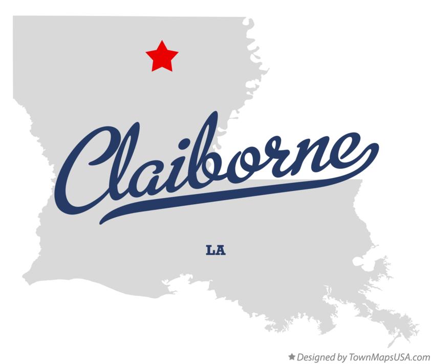 Map of Claiborne Louisiana LA
