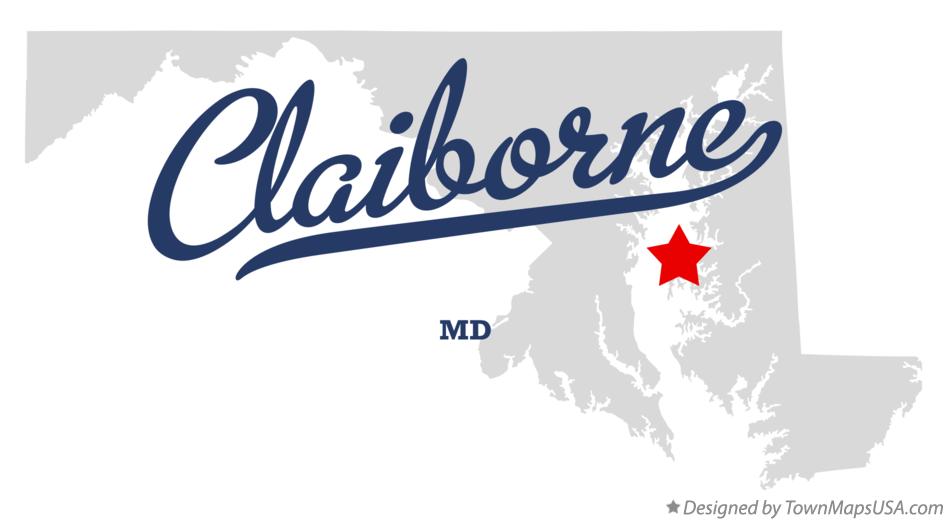 Map of Claiborne Maryland MD