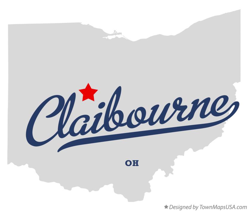 Map of Claibourne Ohio OH