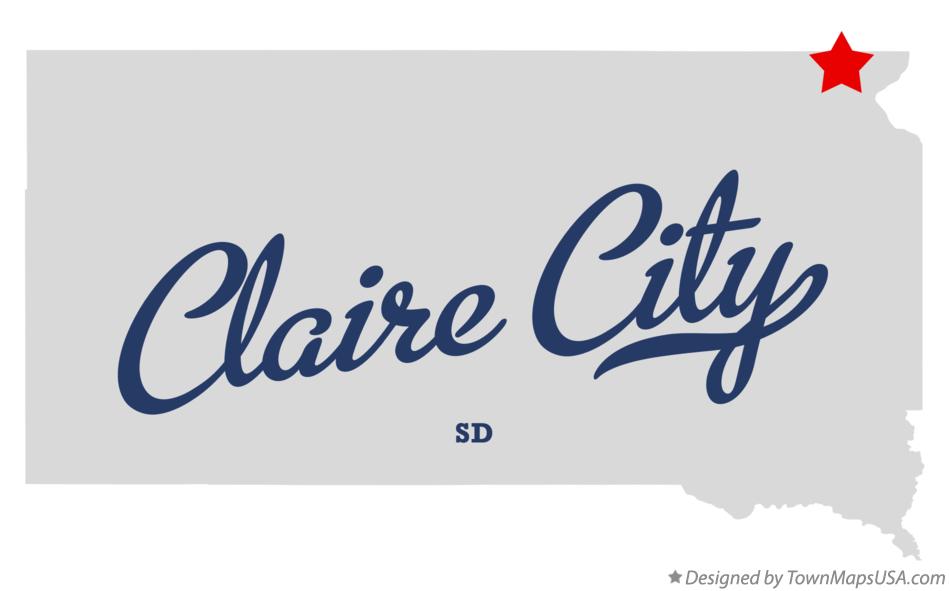 Map of Claire City South Dakota SD