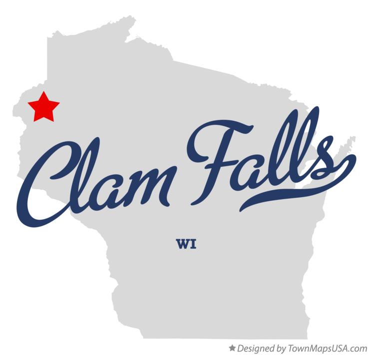Map of Clam Falls Wisconsin WI