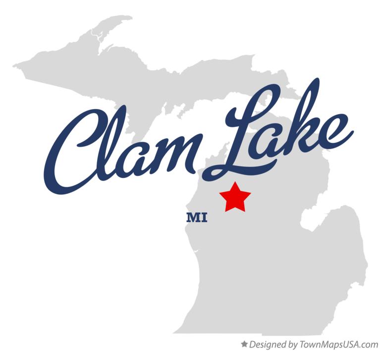 Map of Clam Lake Michigan MI