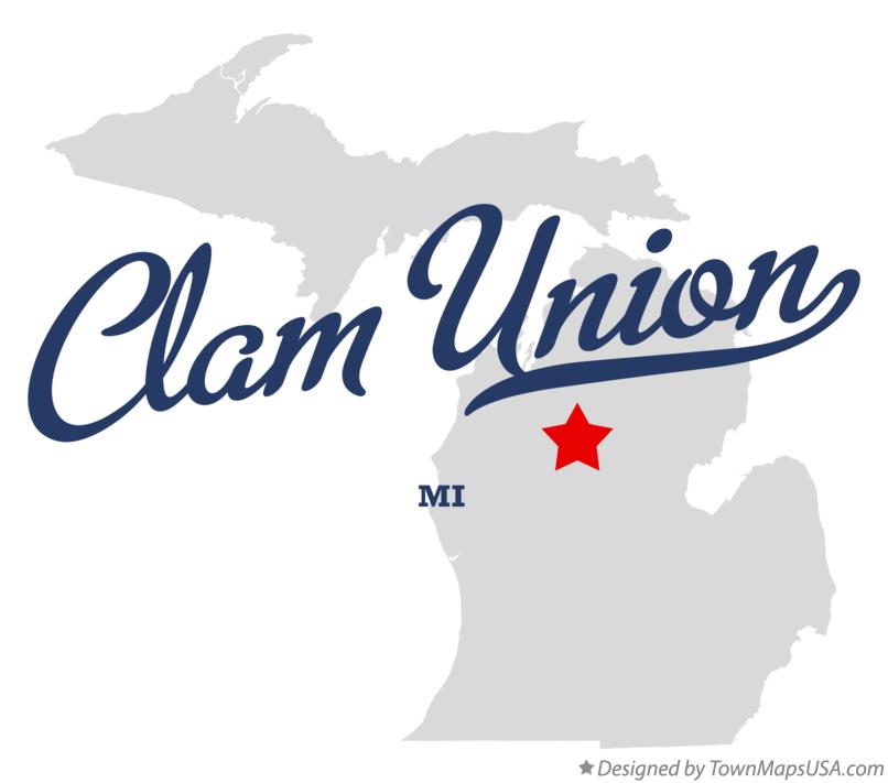 Map of Clam Union Michigan MI