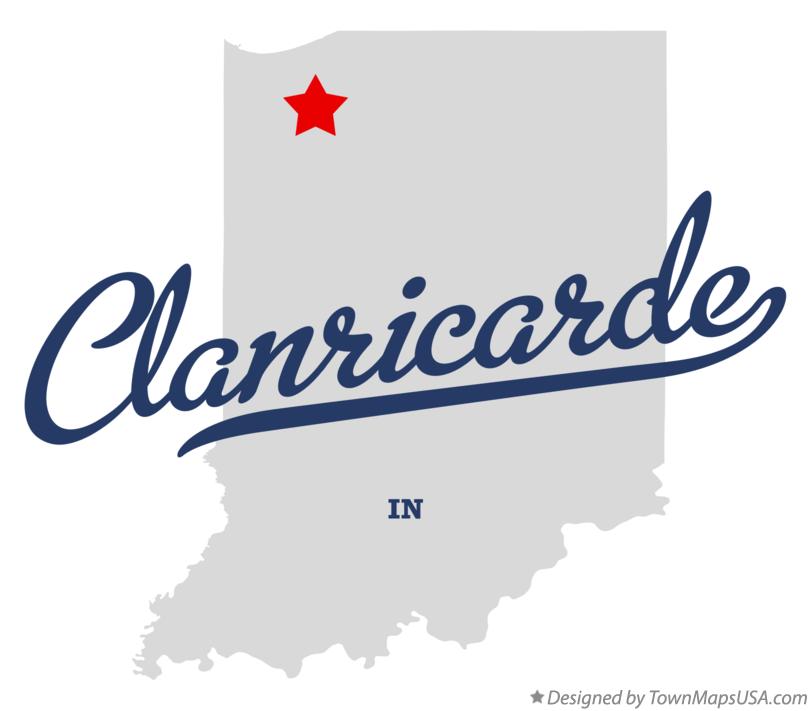 Map of Clanricarde Indiana IN