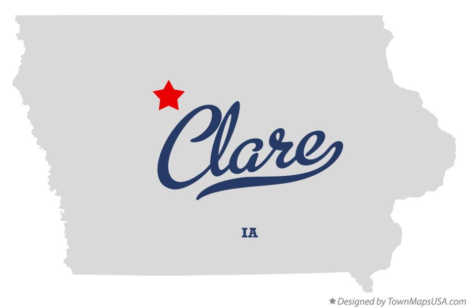Map of Clare Iowa IA