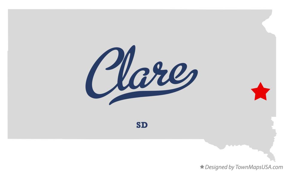 Map of Clare South Dakota SD
