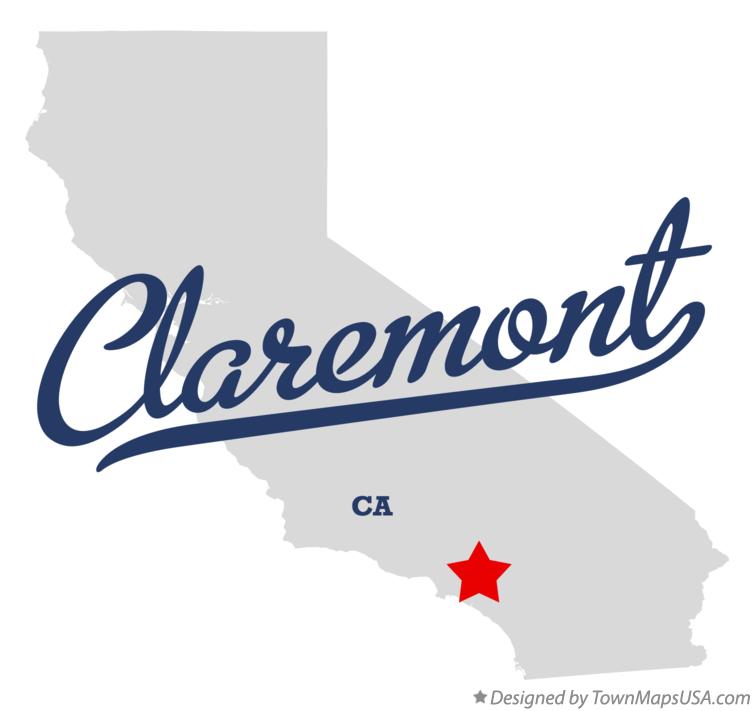 Map of Claremont California CA