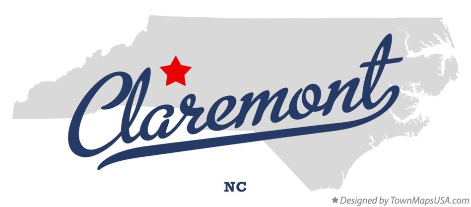 Map of Claremont North Carolina NC