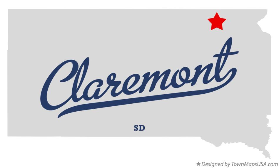 Map of Claremont South Dakota SD