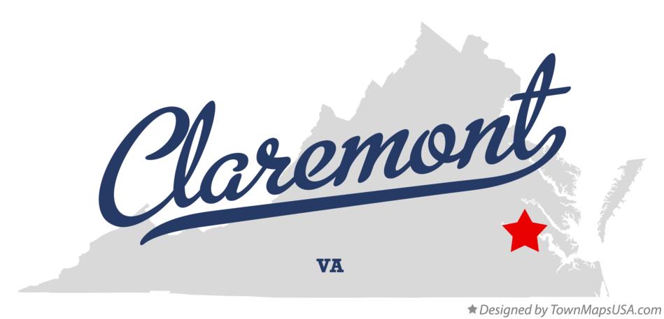 Map of Claremont Virginia VA