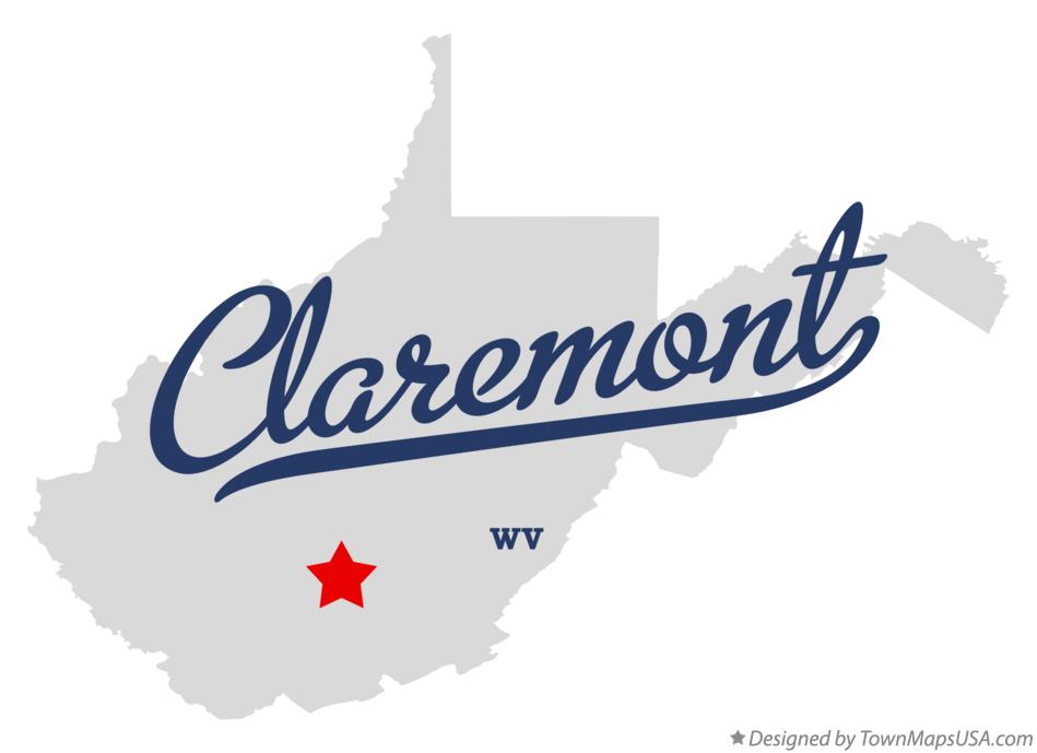 Map of Claremont West Virginia WV