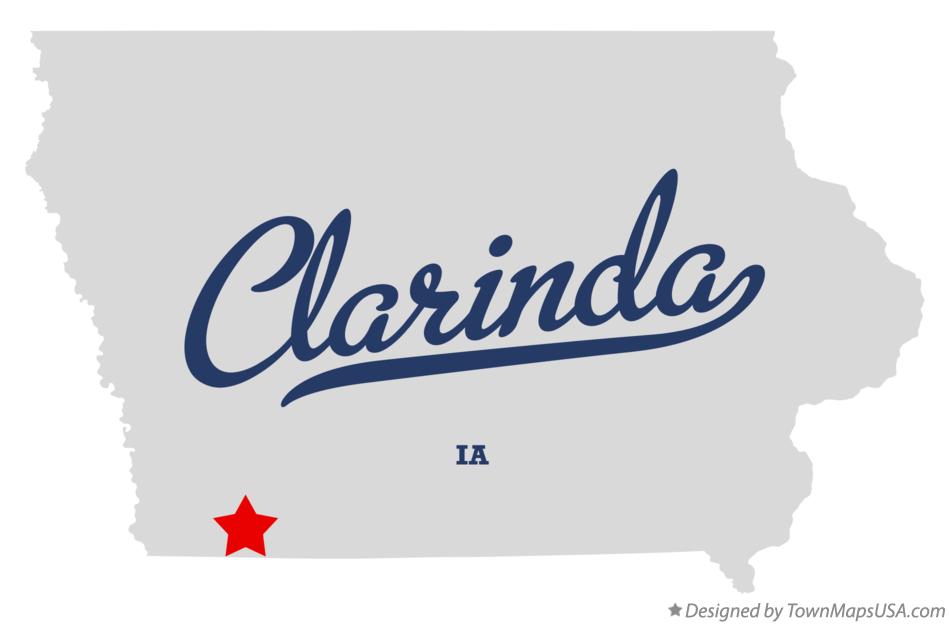Map of Clarinda Iowa IA