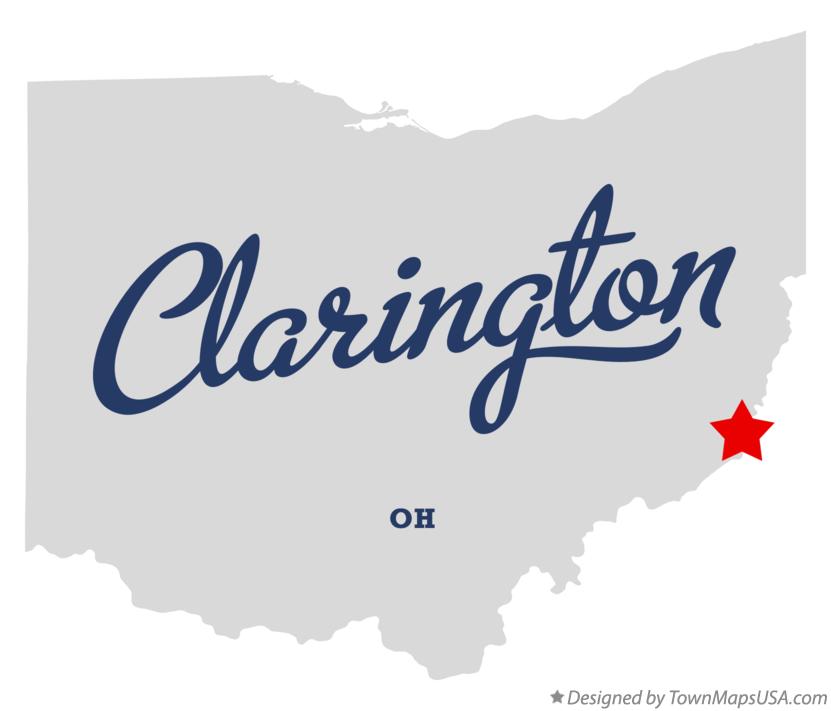 Map of Clarington Ohio OH
