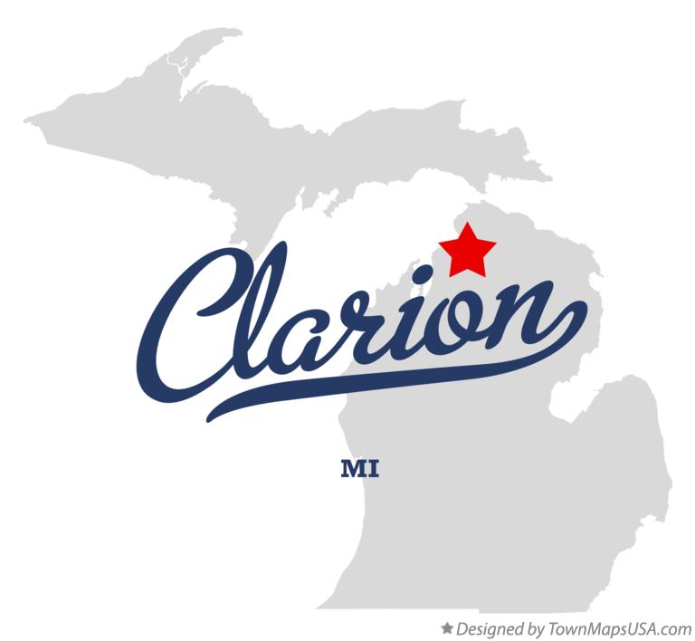 Map of Clarion Michigan MI