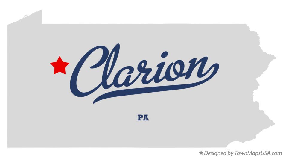 Map of Clarion Pennsylvania PA