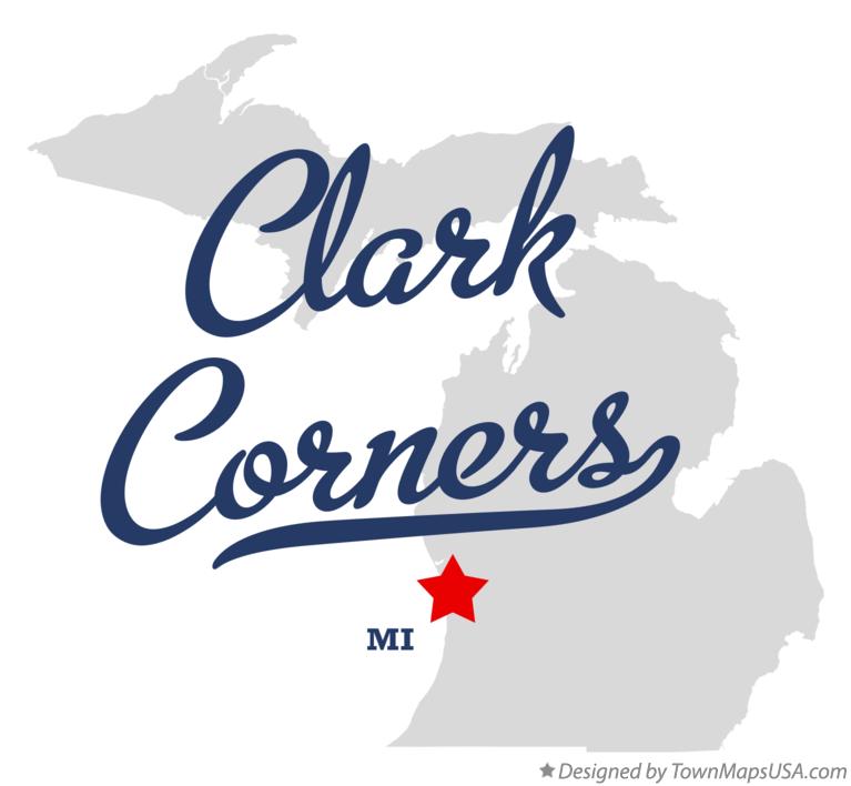 Map of Clark Corners Michigan MI
