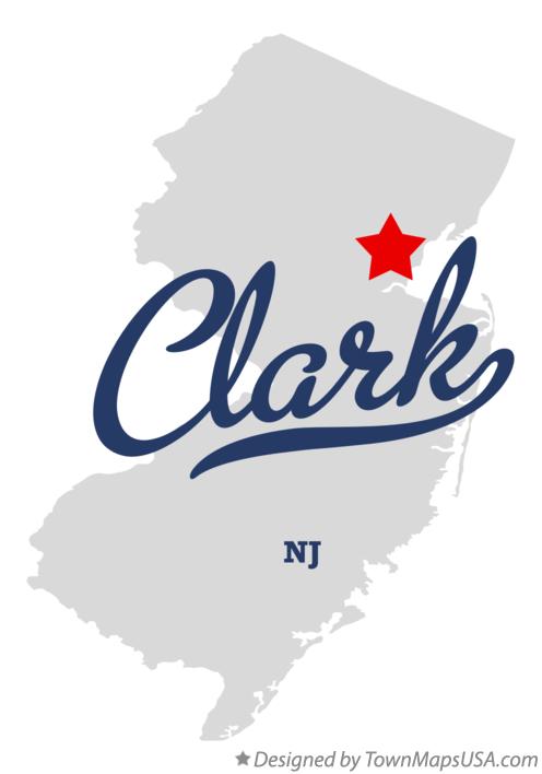 Map of Clark New Jersey NJ