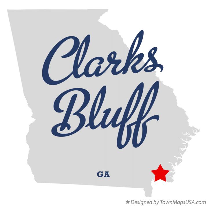 Map of Clarks Bluff Georgia GA
