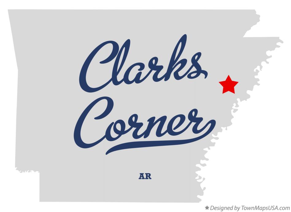 Map of Clarks Corner Arkansas AR