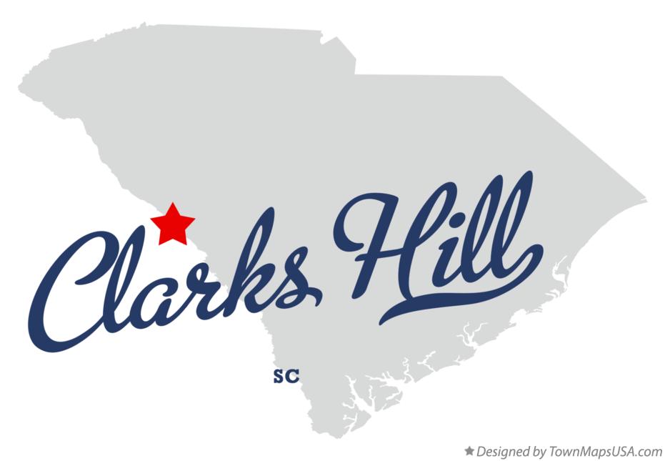 Map of Clarks Hill South Carolina SC
