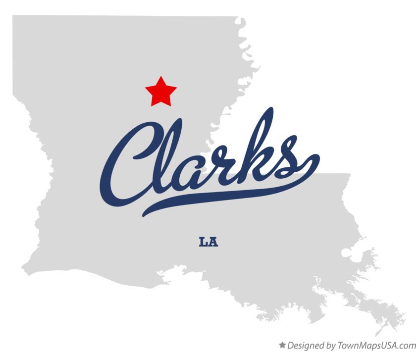 Map of Clarks Louisiana LA