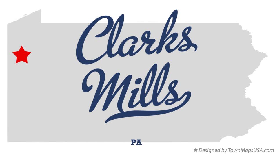 Map of Clarks Mills Pennsylvania PA