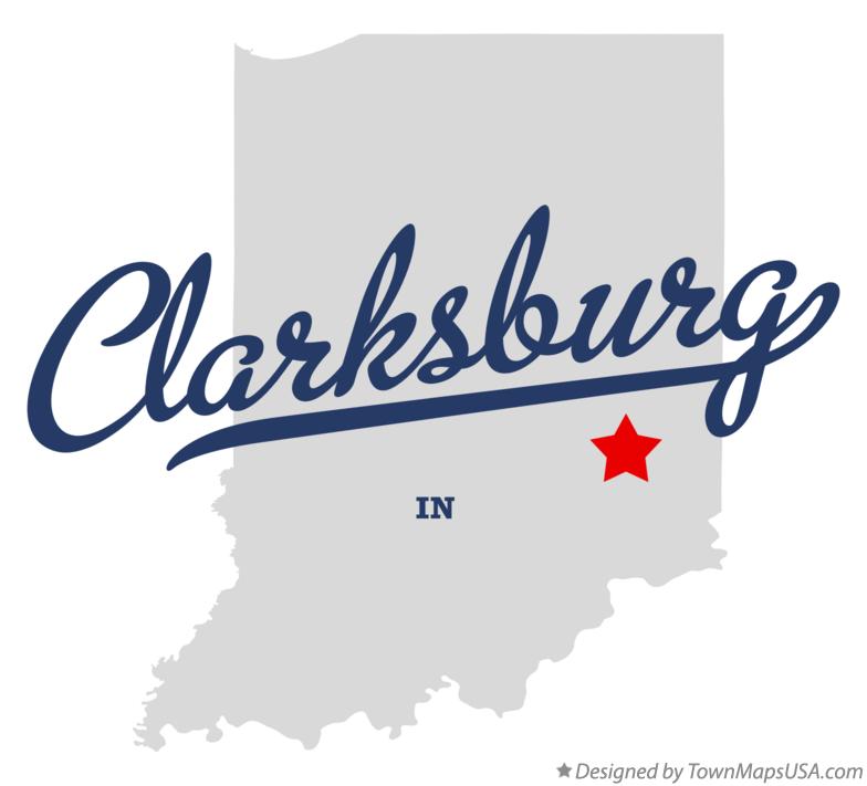 Map of Clarksburg Indiana IN