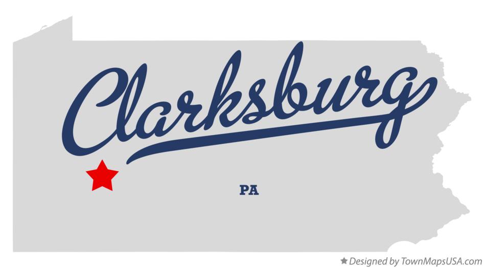 Map of Clarksburg Pennsylvania PA