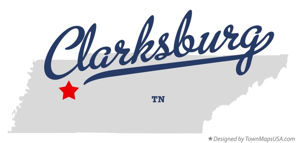 Map of Clarksburg Tennessee TN