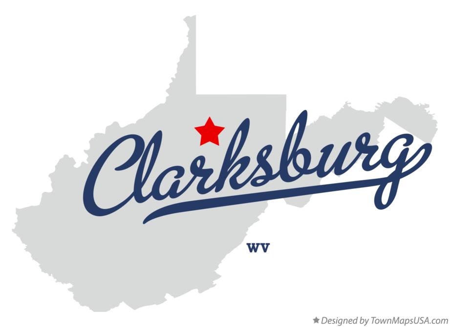 Map of Clarksburg West Virginia WV