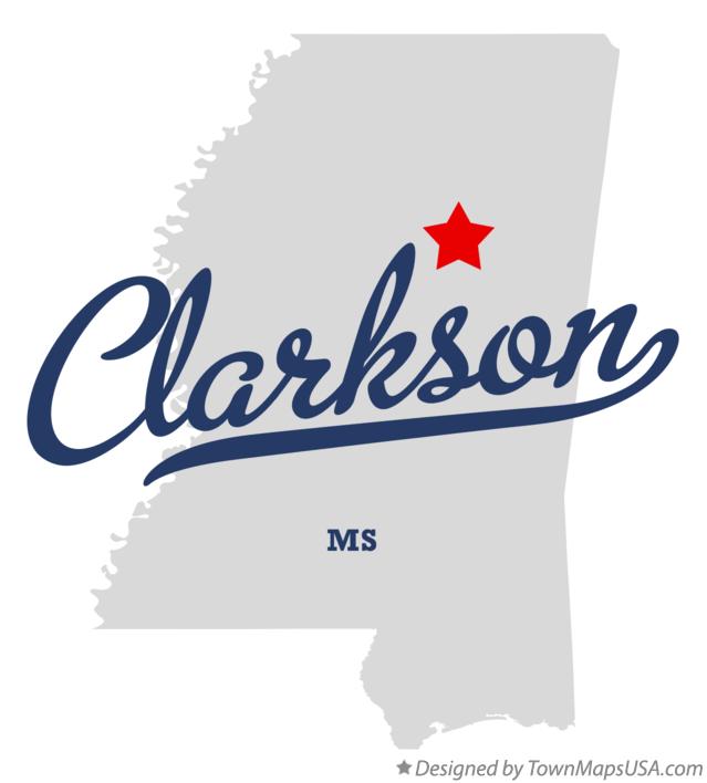 Map of Clarkson Mississippi MS