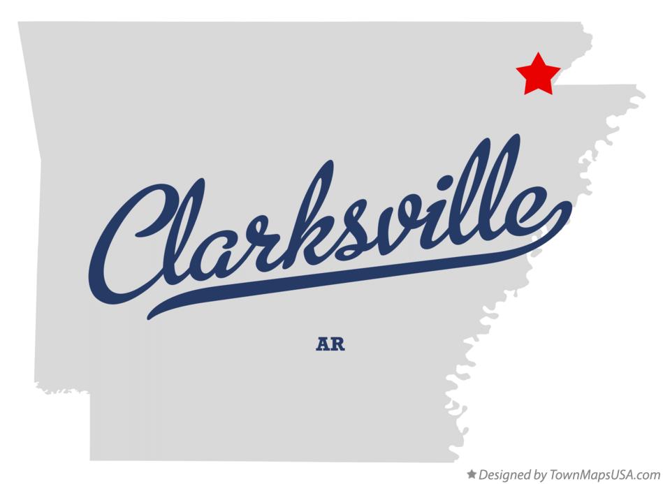 Map of Clarksville Arkansas AR