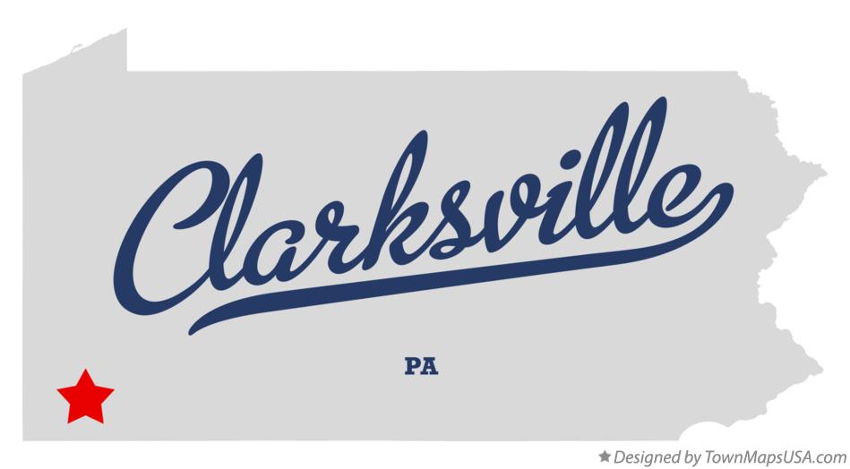 Map of Clarksville Pennsylvania PA