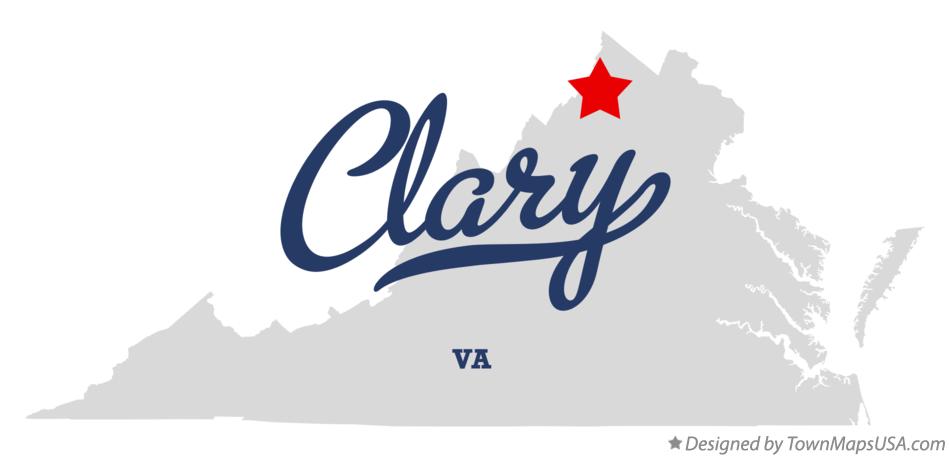 Map of Clary Virginia VA