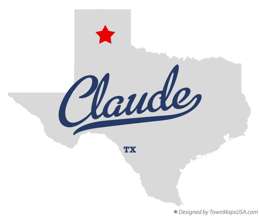 Map of Claude Texas TX
