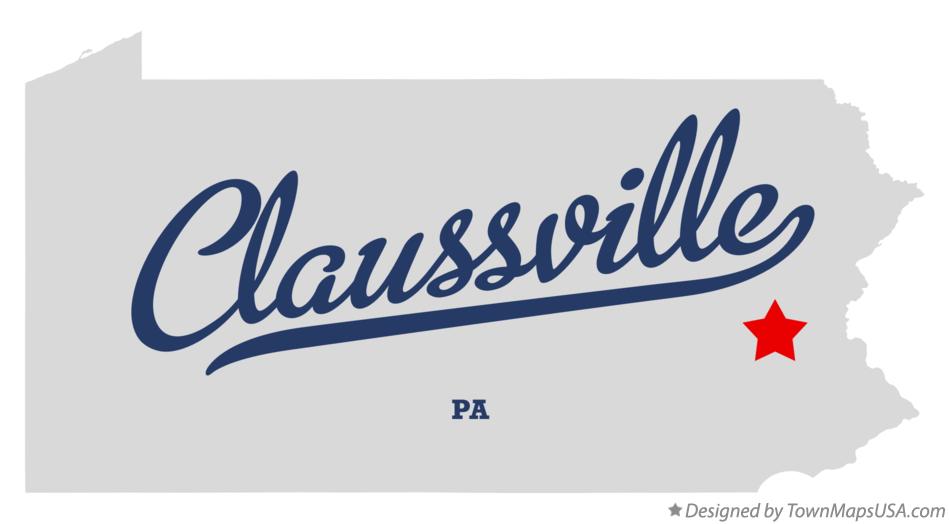 Map of Claussville Pennsylvania PA
