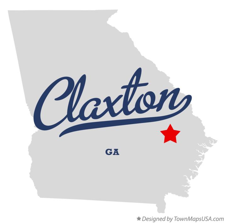 Map of Claxton Georgia GA