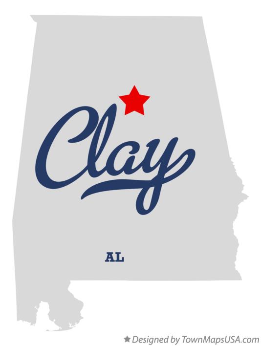 Map of Clay Alabama AL