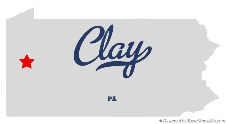 Map of Clay Pennsylvania PA