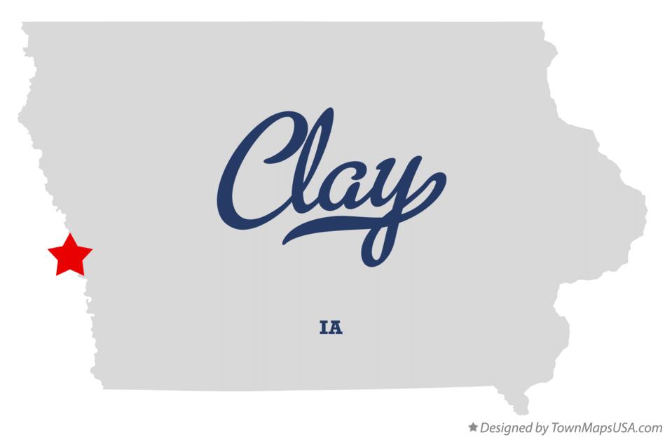 Map of Clay Iowa IA
