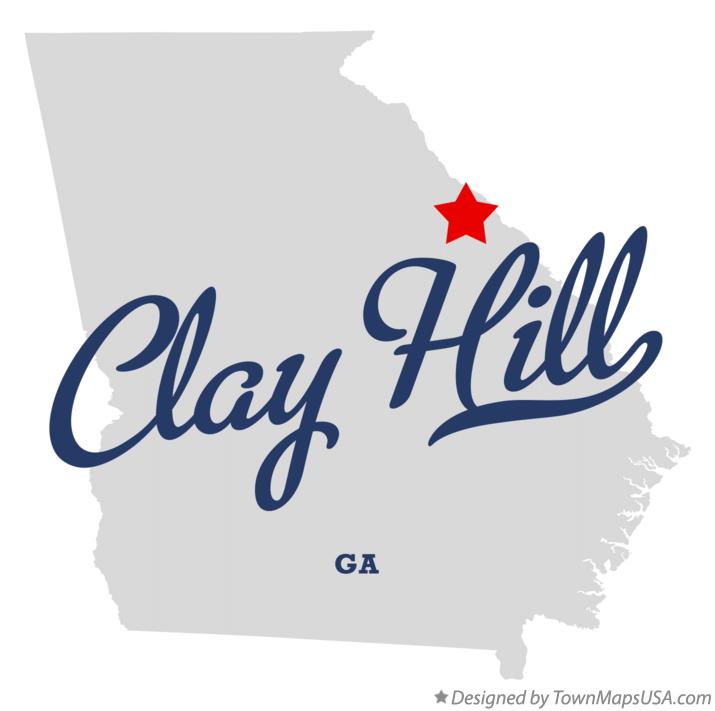 Map of Clay Hill Georgia GA