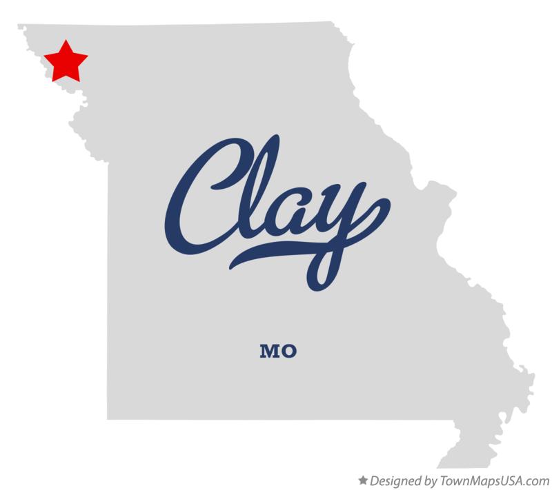 Map of Clay Missouri MO