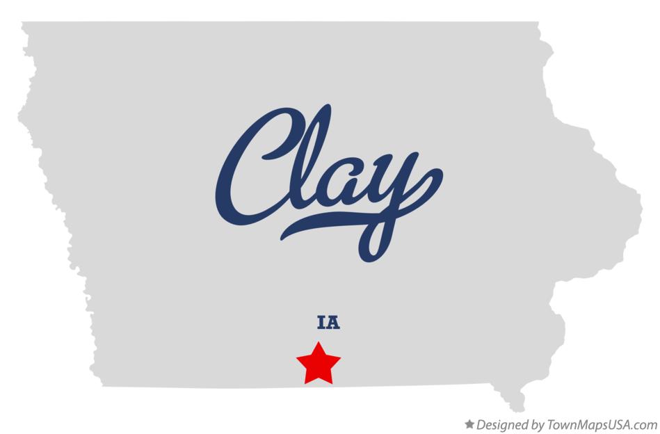 Map of Clay Iowa IA