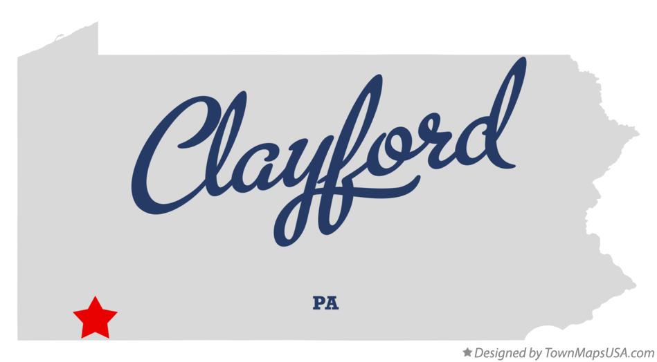 Map of Clayford Pennsylvania PA