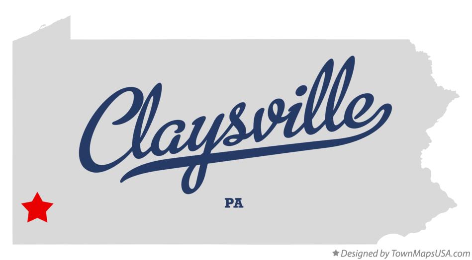 Map of Claysville Pennsylvania PA