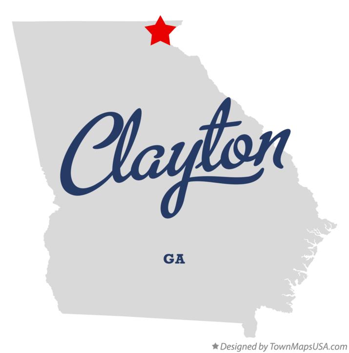 Map of Clayton Georgia GA