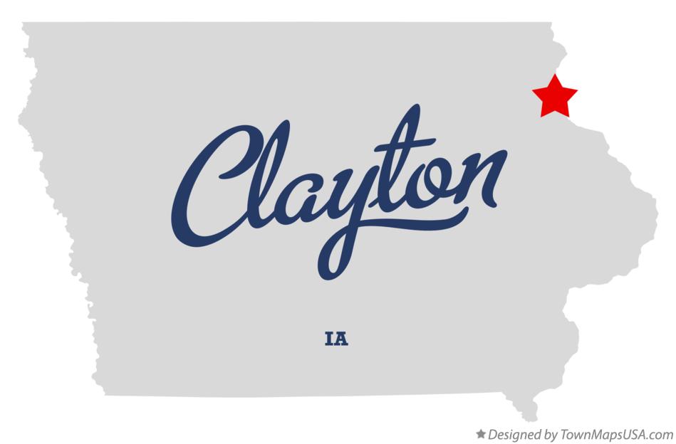 Map of Clayton Iowa IA